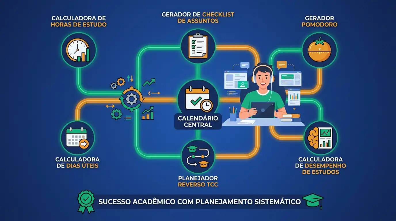 Diversas ferramentas complementares para ajudar na aprovação