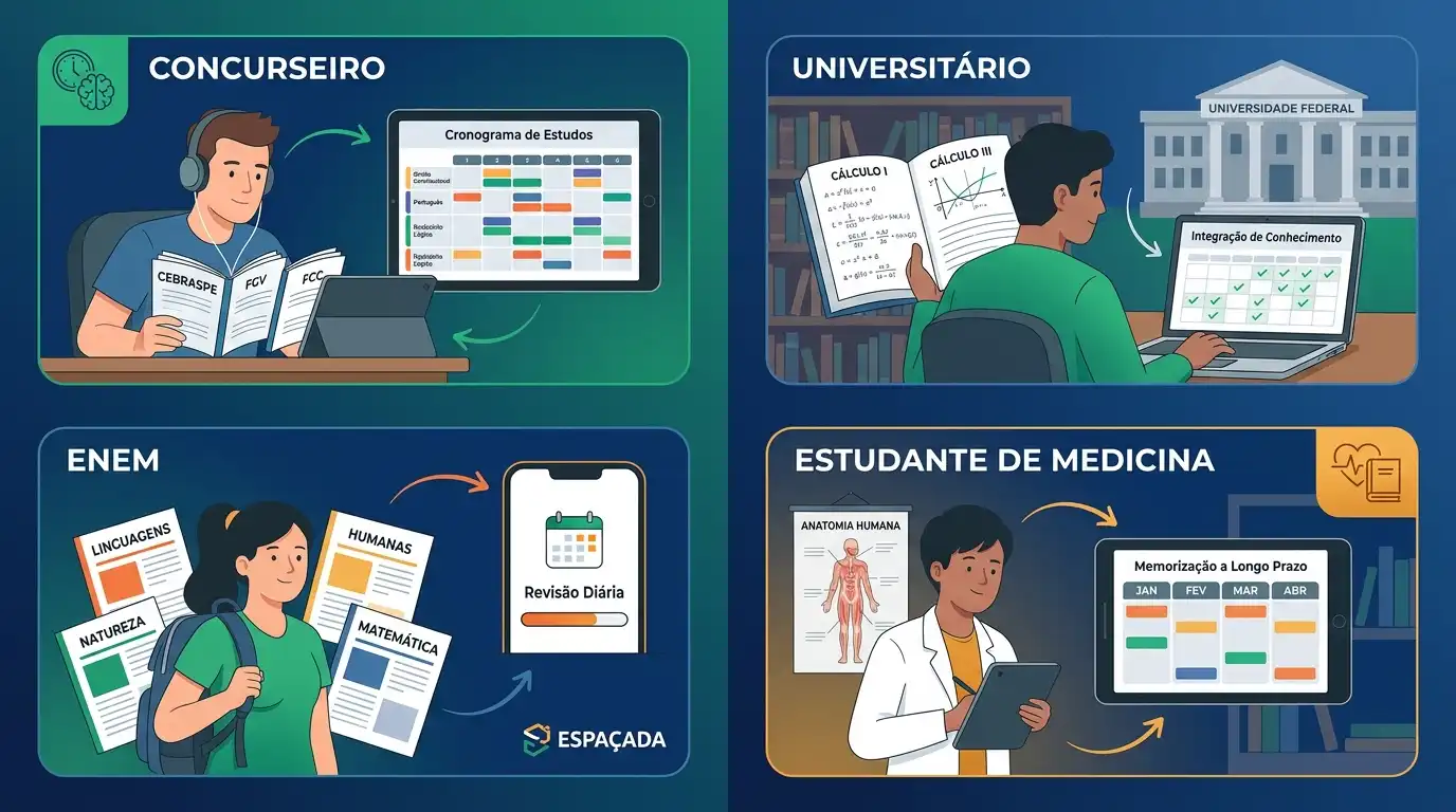 Estudante brasileiro se preparando para o ENEM e concursos