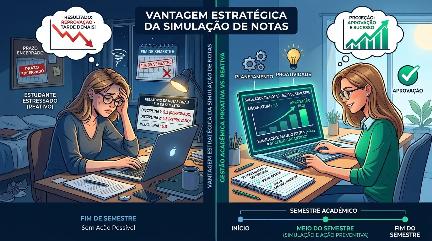 Por que simular sua média antes do fim do semestre faz diferença